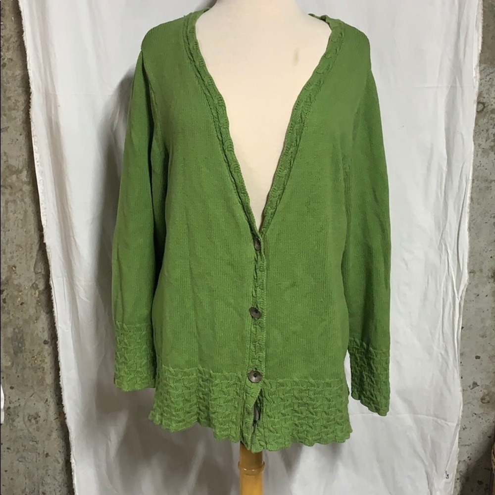 Green cardigan